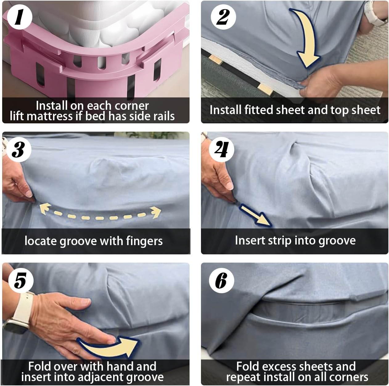 Bed Sheet Holder Lock Strips Secure Neat Fixation