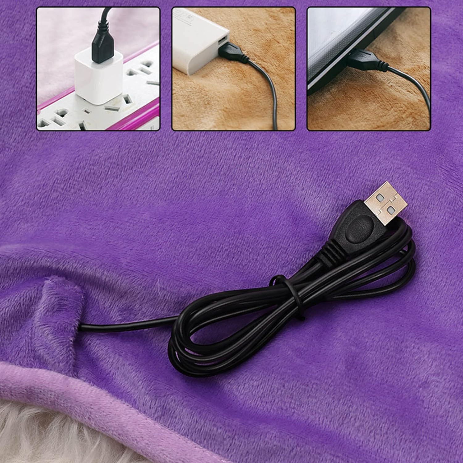 CENGNIAN 5V USB Heating Blanket 315x236 Purple