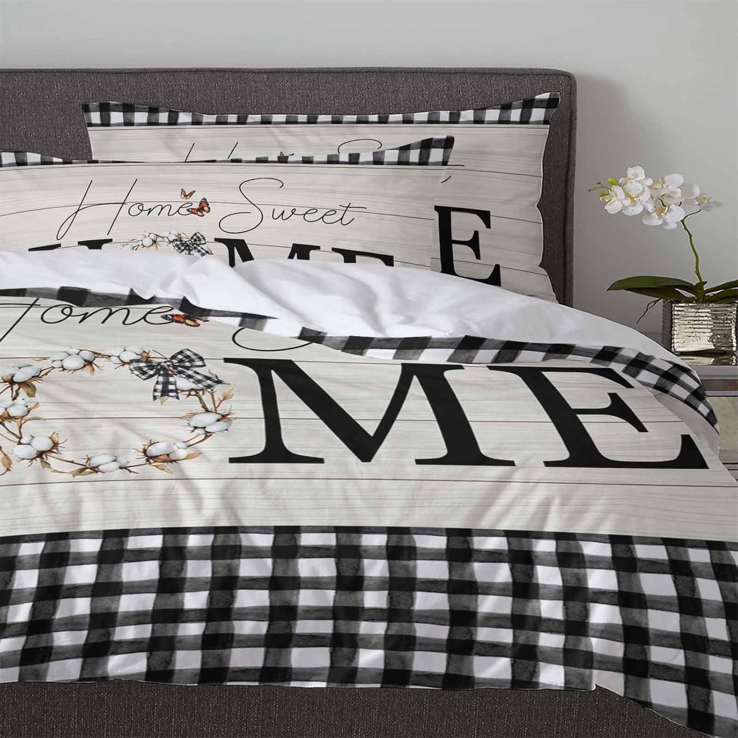 Boanket 3 Piece Farmhouse Bedding Set with Zipper Closure