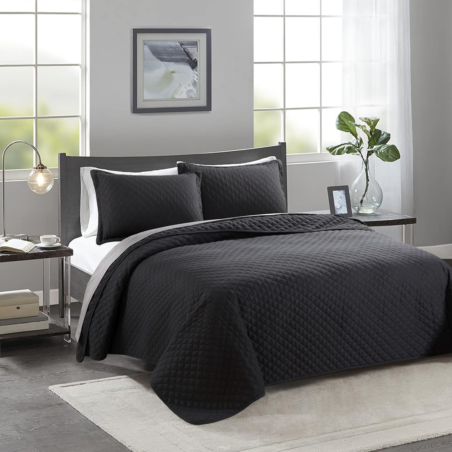 HOMBYS 3 Piece Oversized Quilt Set Comforter Bedspread