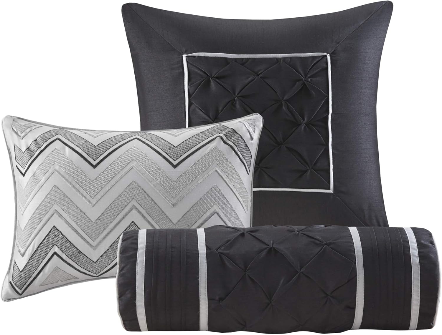 Madison Park Laurel Cozy Comforter Set - Grey Queen 7 Piece