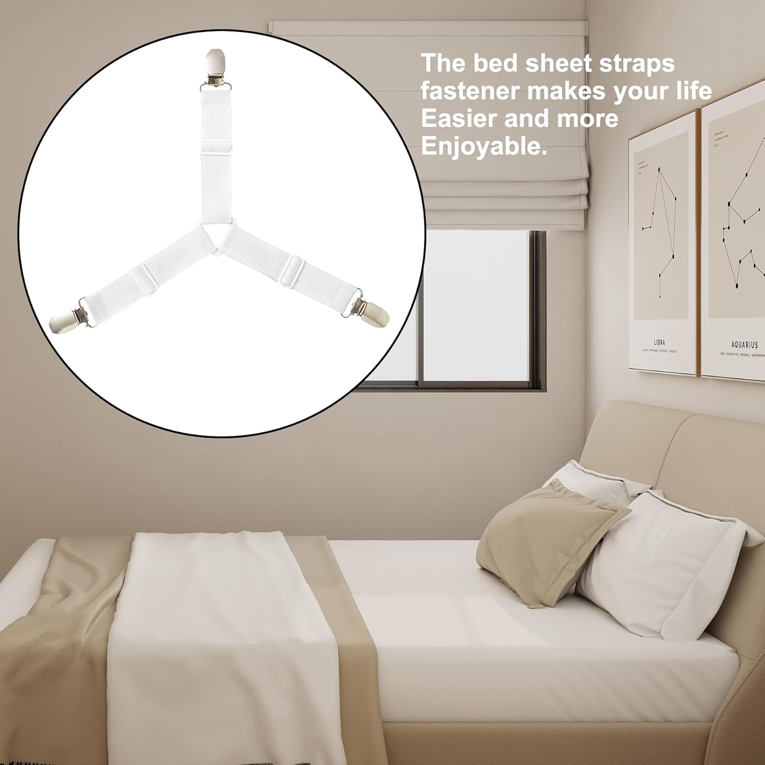 LINTINLOO Sheet Holders 4 Pack White Adjustable 1