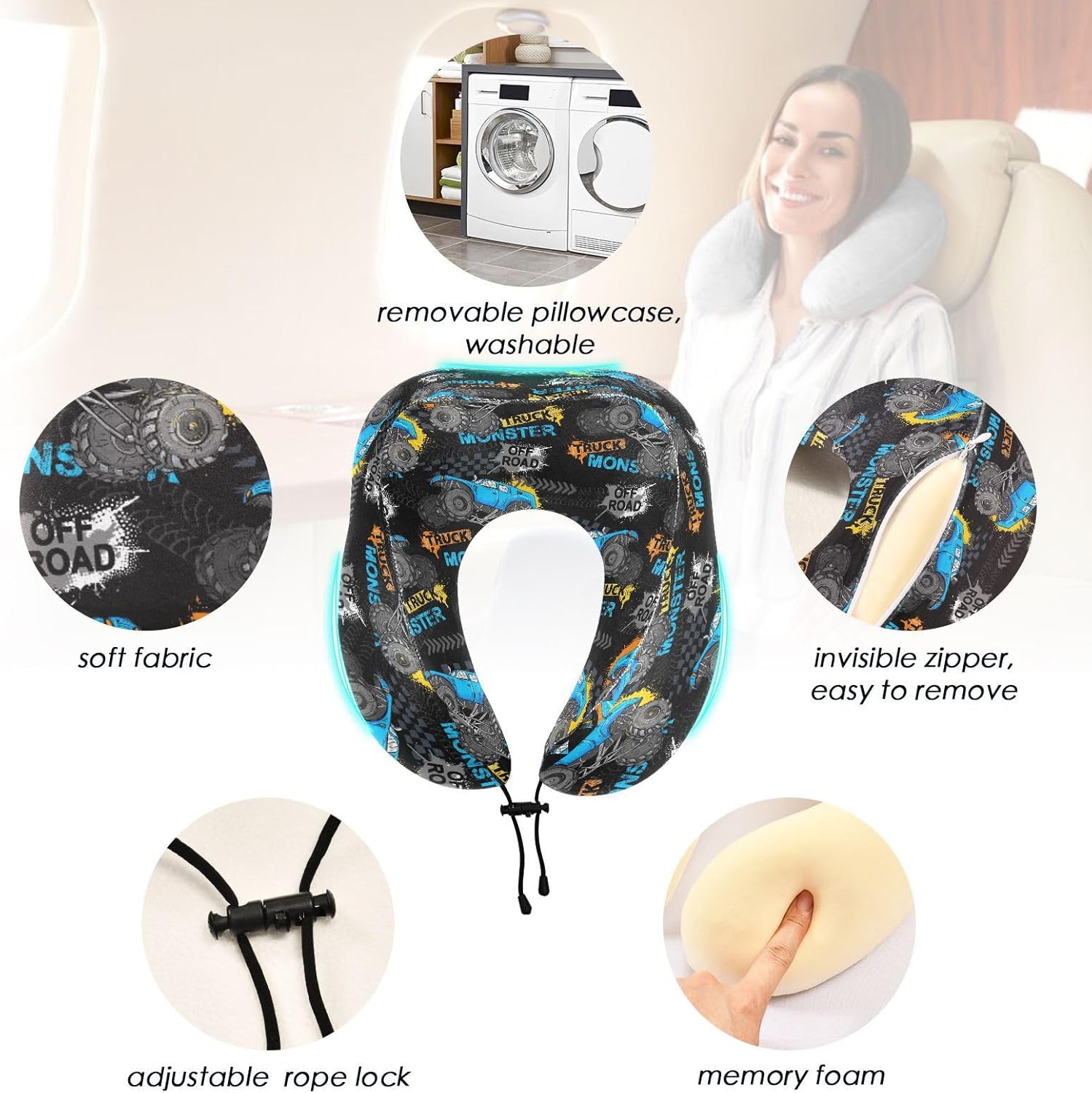 Sletend Travel Neck Pillow with Storage Bag 1