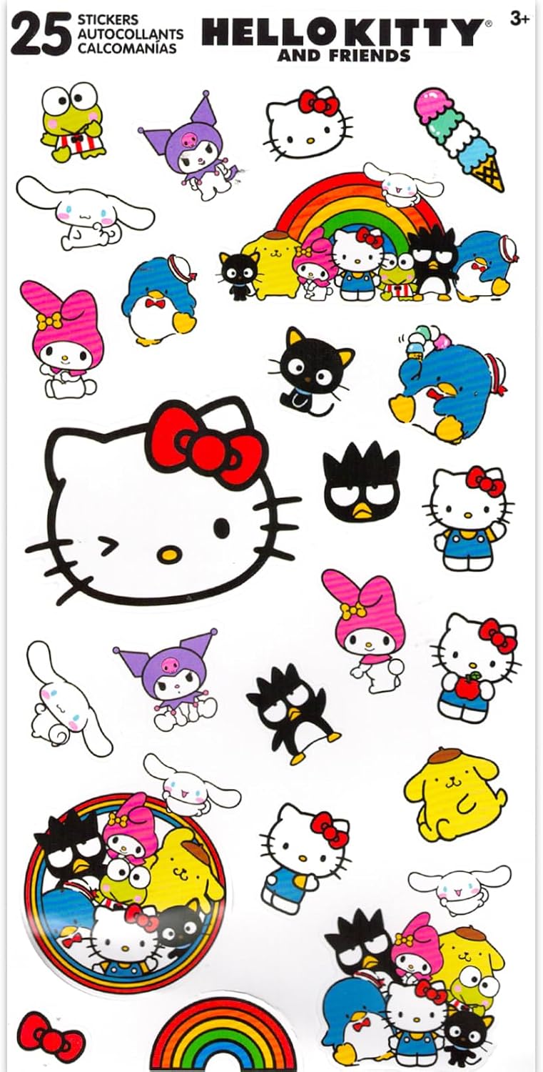 Hello Kitty Sheet Set for Twin Bed with Stickers