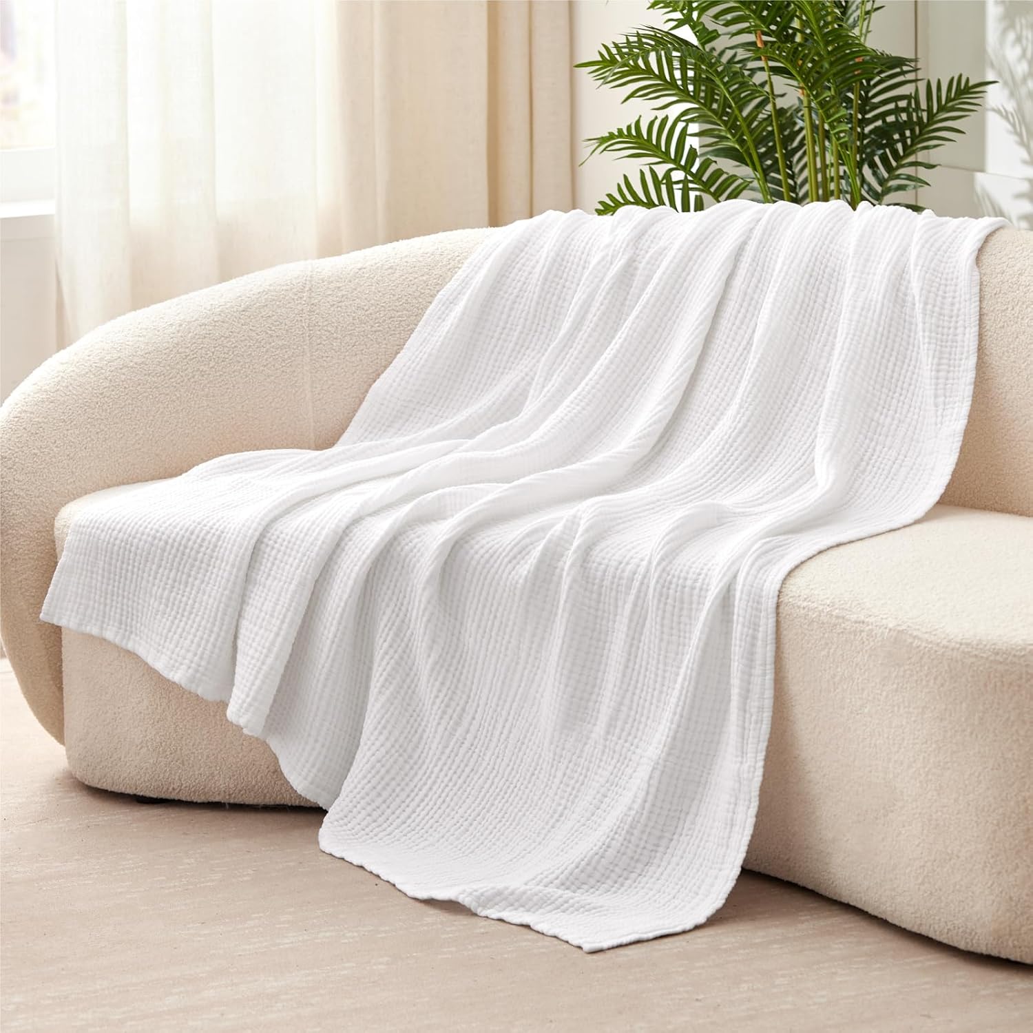 100 Cotton Muslin Queen Blanket 90 x 90 6 Layers