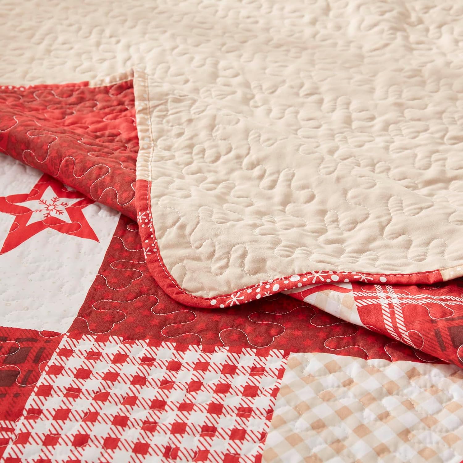 LEAONME Christmas Quilt Set 3-Piece King Size