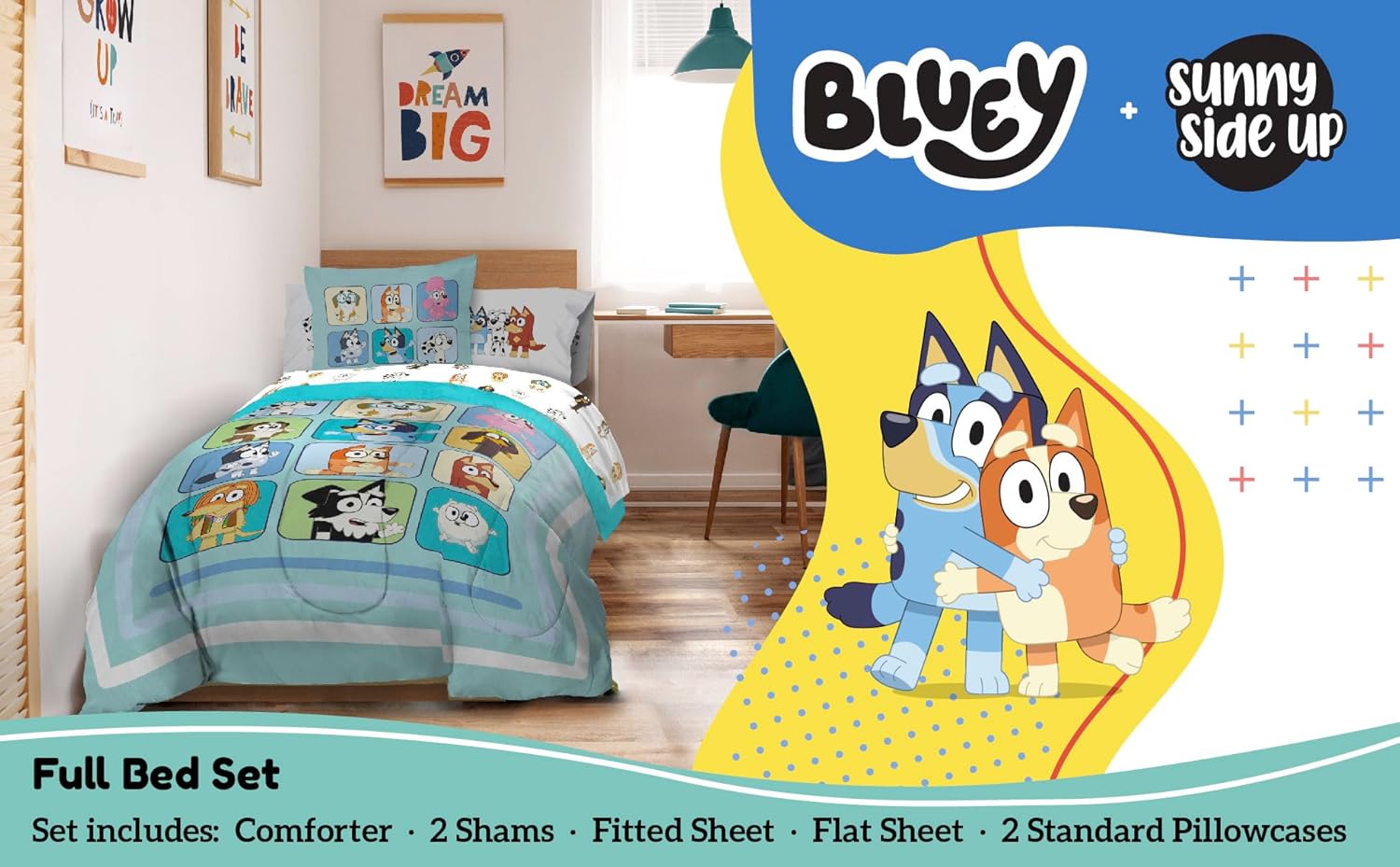 Sunny Side Up Bluey Friends 7-Piece Comforter Set 1