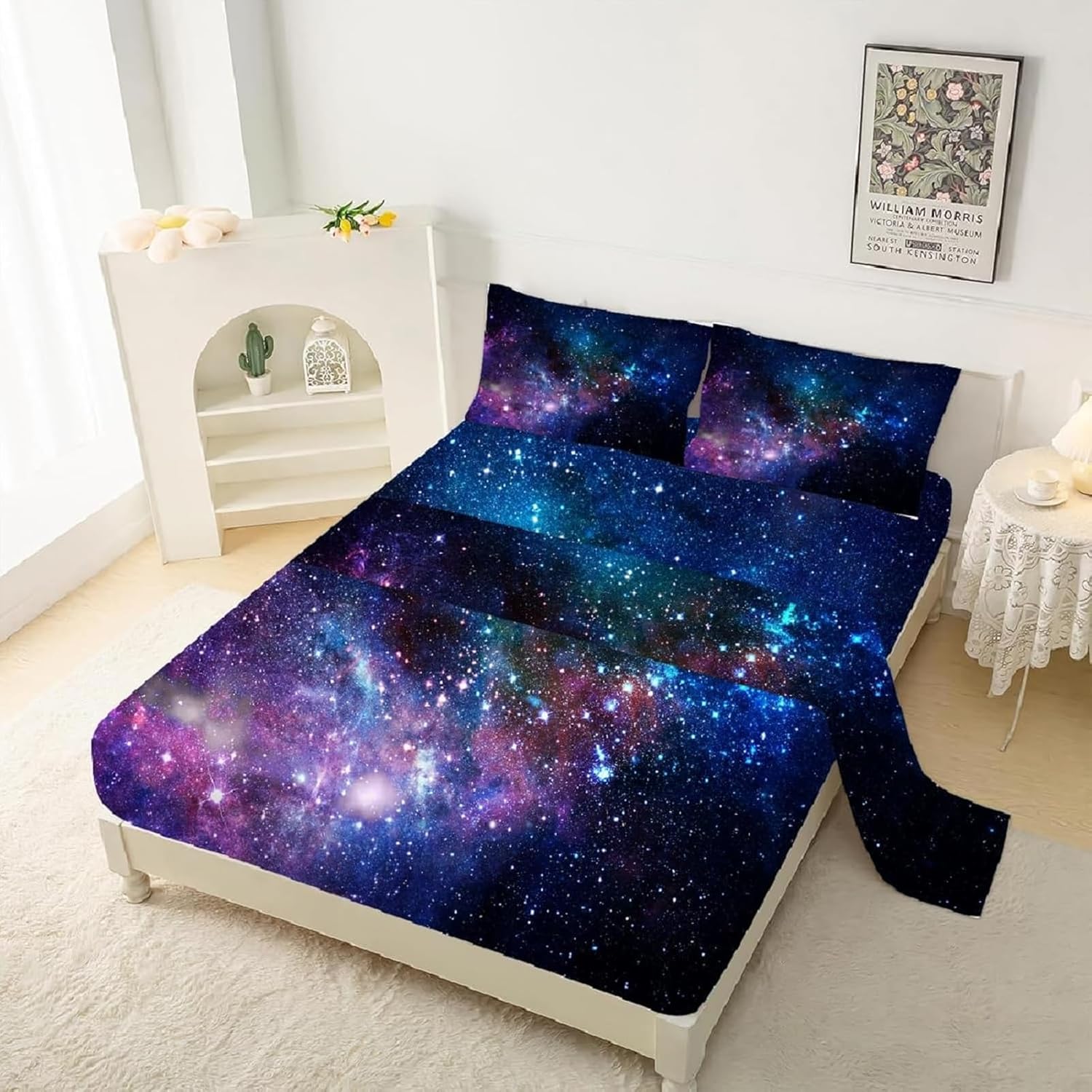 Kxry Galaxy Fitted Sheet Set for Boys Kids Teens