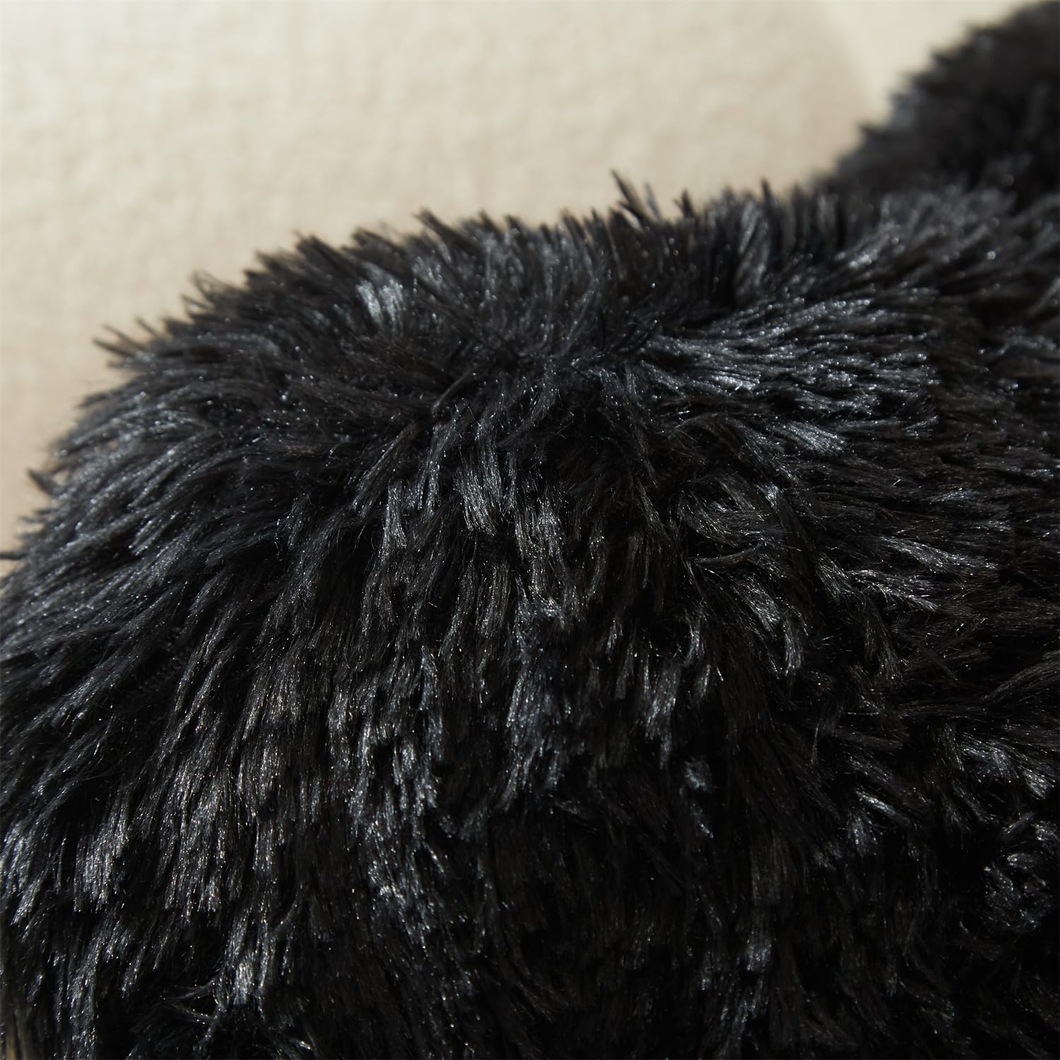 MOOWOO Fluffy Heart Pillow Faux Fur Throw Cushion 40x40cm