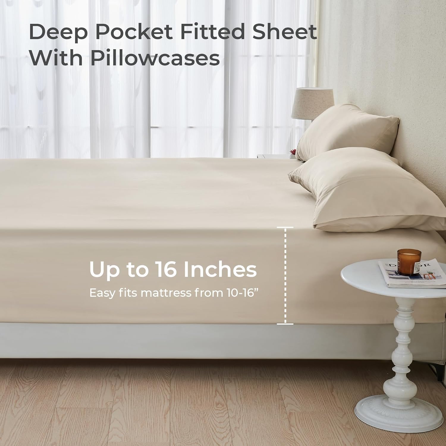 Gokotta Bamboo Rayon Fitted Sheet Set California King Size