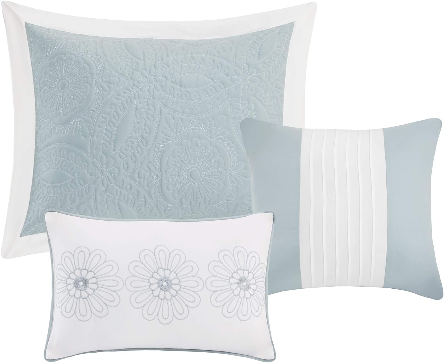 Madison Park Ashbury Bedspread Set - Medallion Blue Oversized Queen 102x118