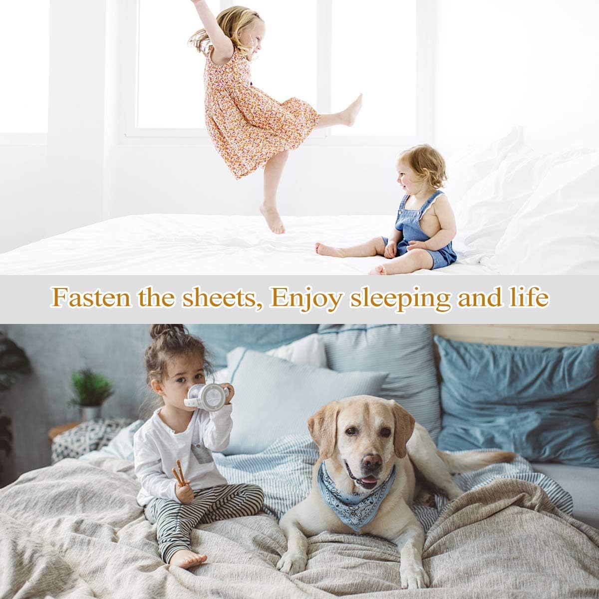 Sheet Suspenders Clips for Twin Full Queen King Mattress Sheet Holders