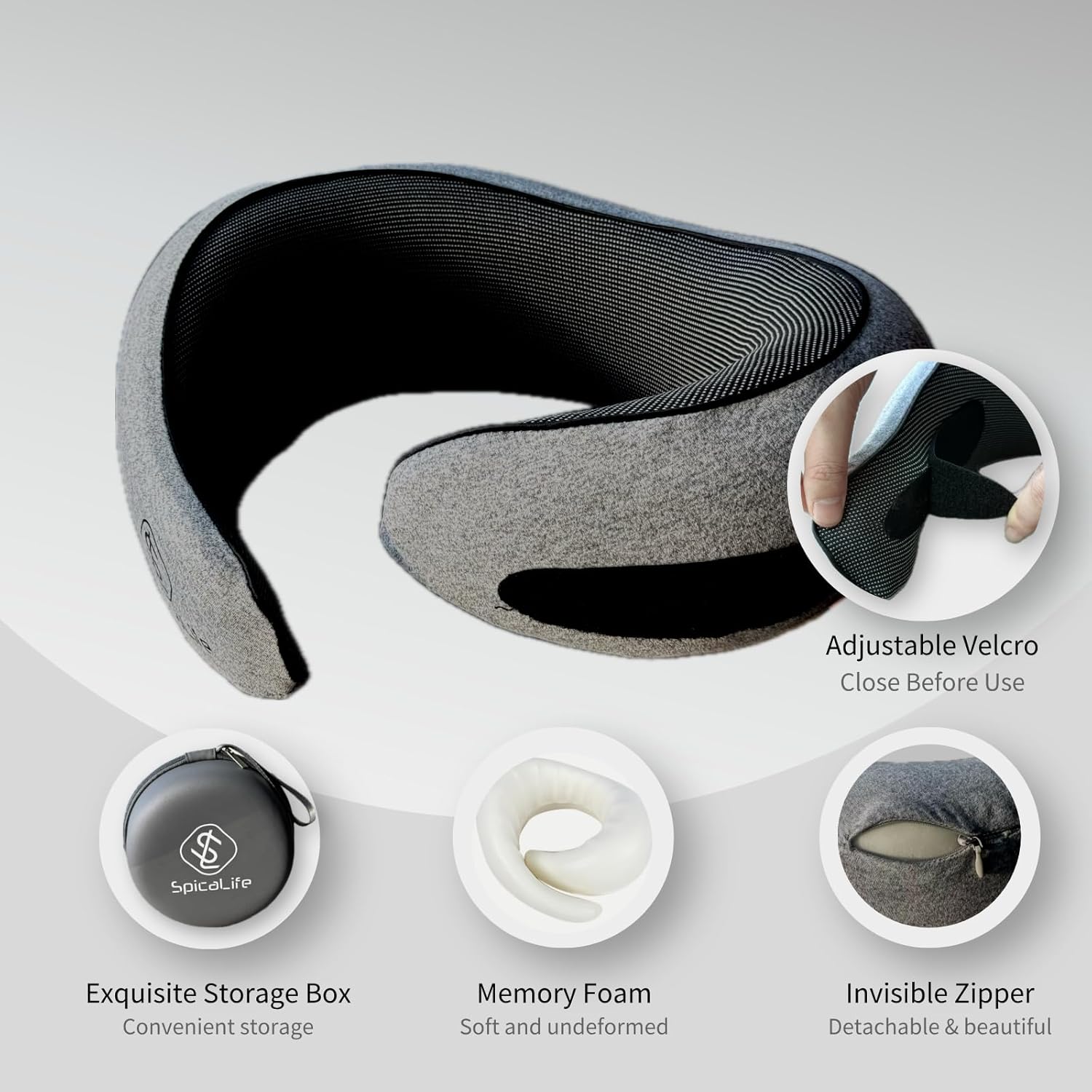 Spicalife Neck Travel Pillow Set with Storage Box