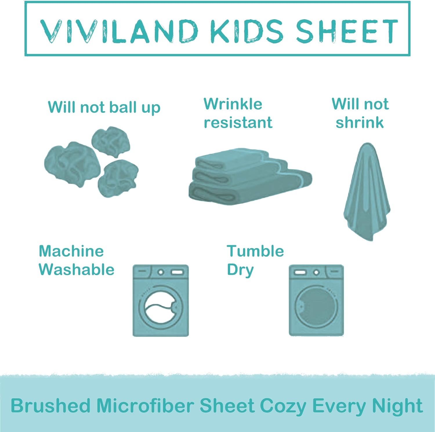 Viviland 3-Piece Kids Twin Bedding Set - Teal Grey Dinosaur Microfiber Sheets Pillowcases