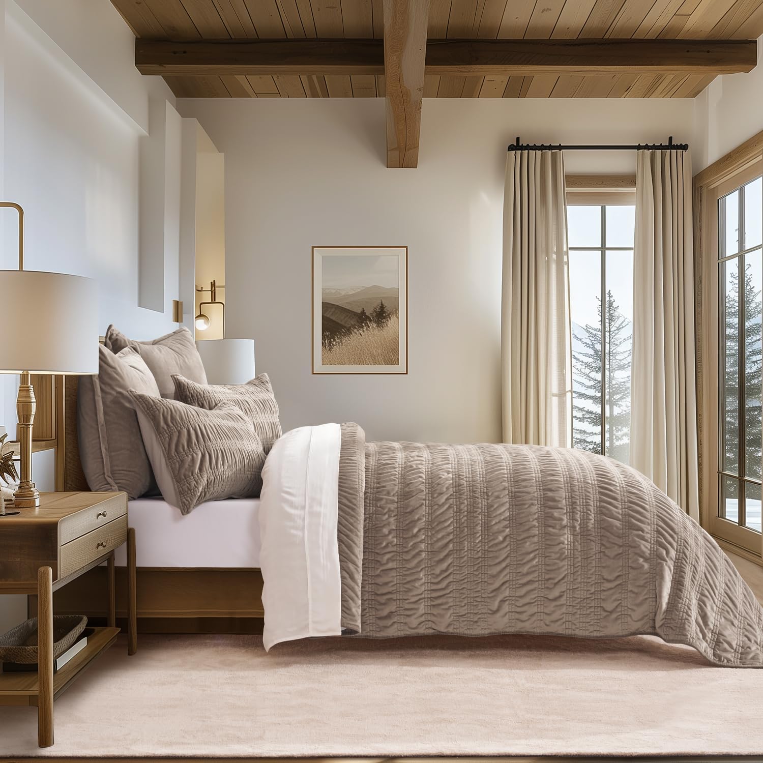 Evergrace Velvet Quilt Set King Size Luxury Bedding