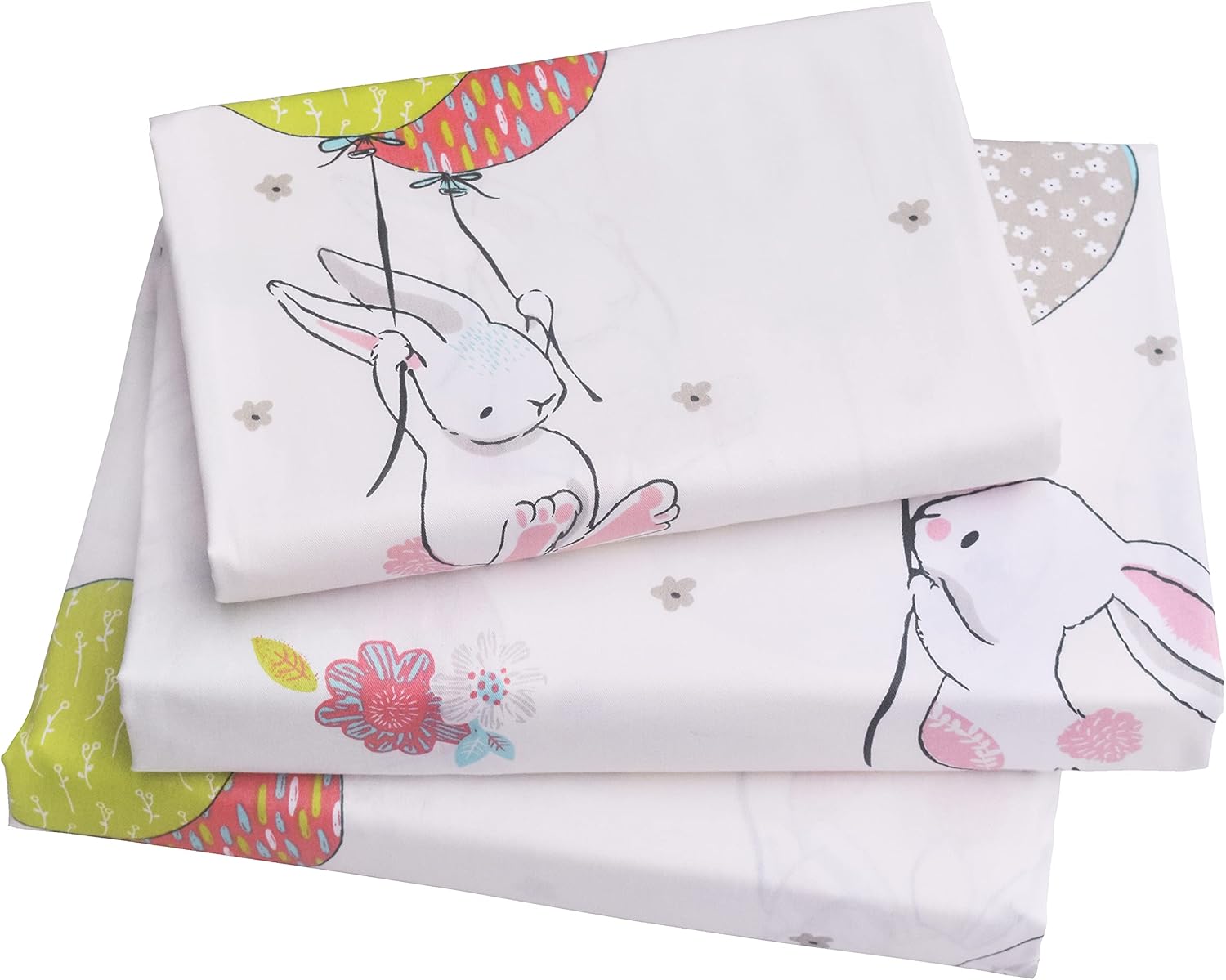 Cute Cartoon Rabbit Bunny 3-Piece Kids Bedding Set