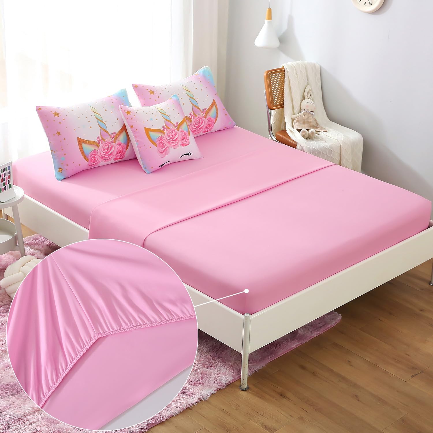 JQinHome Unicorn Twin Bedding Set 6 Piece 1