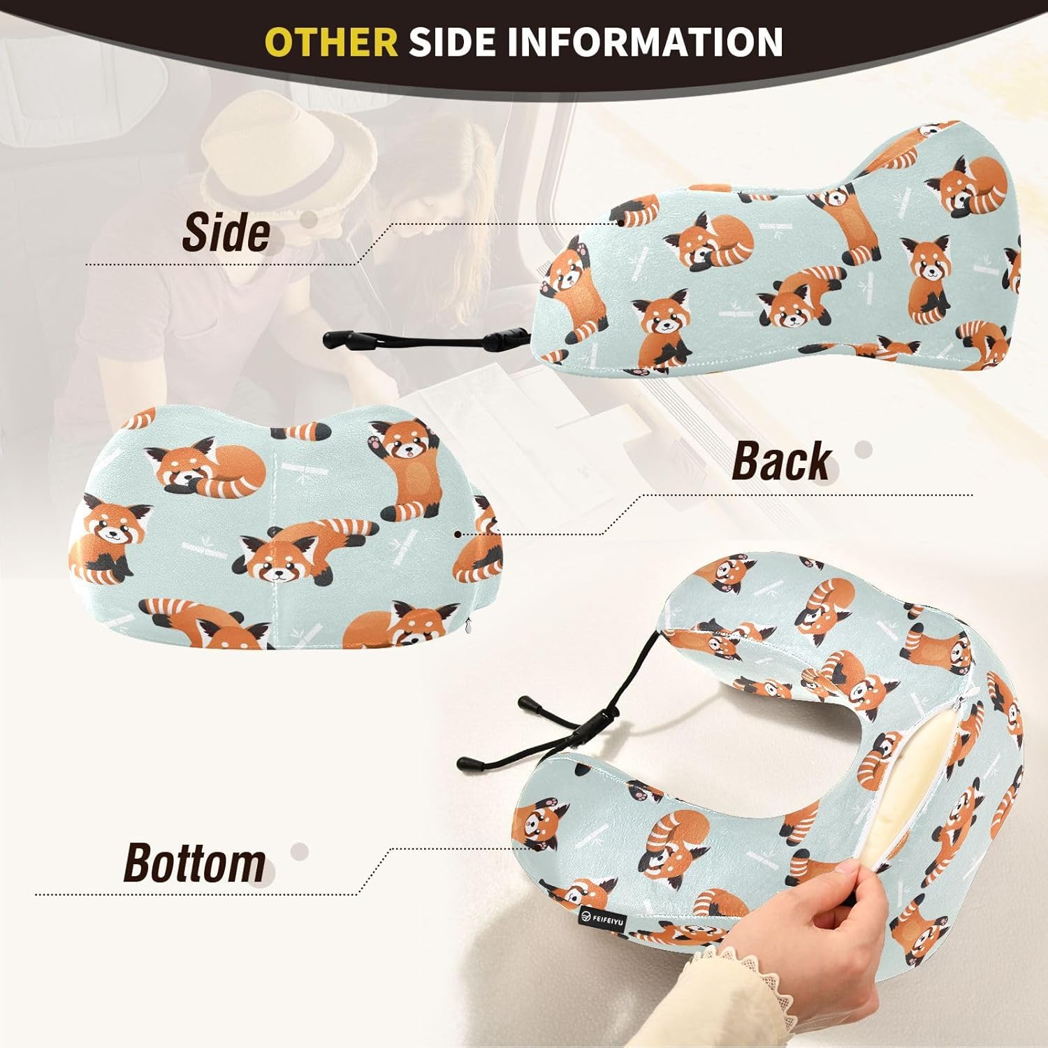 Sletend Cute Red Panda Travel Neck Pillow