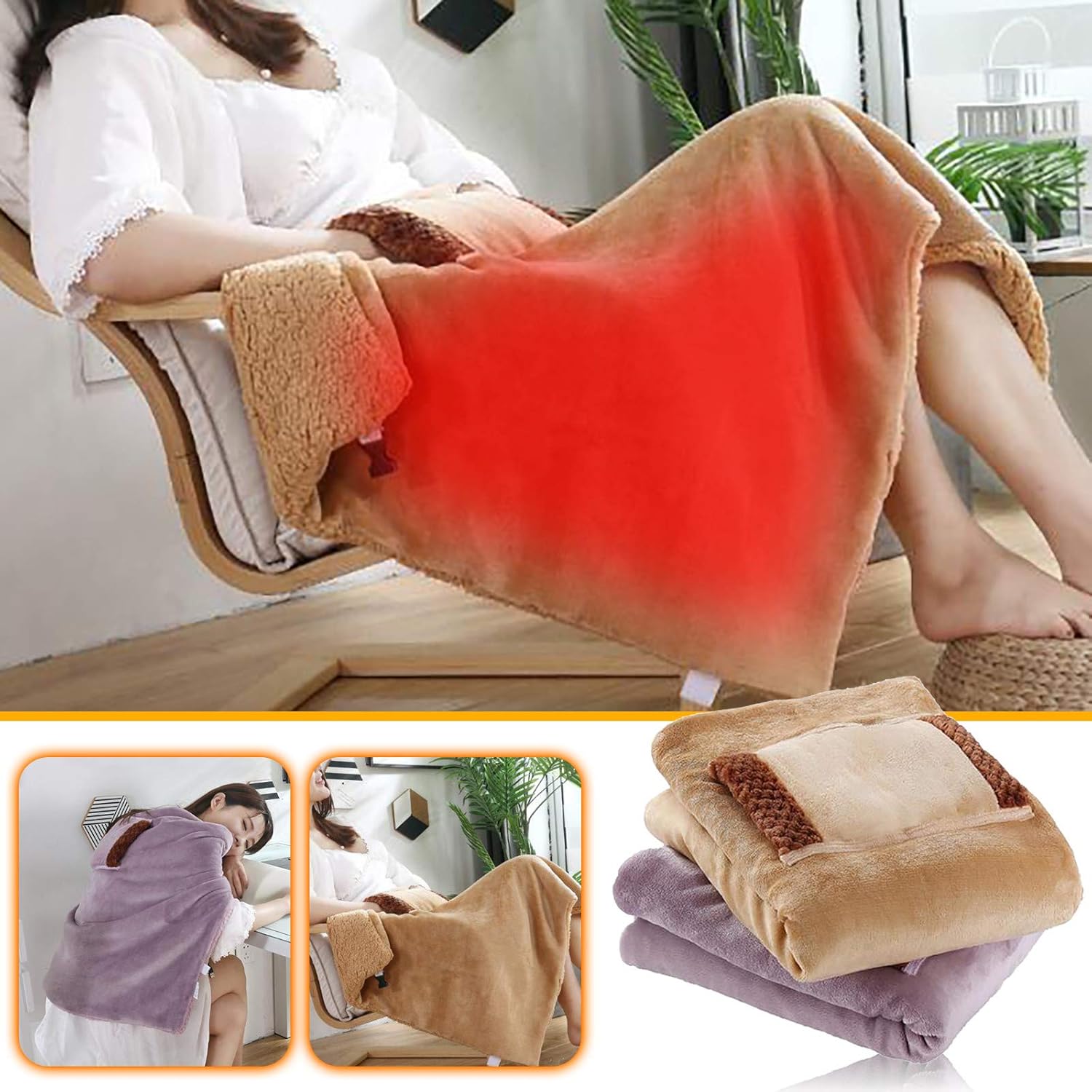Lovskoo Soft Heated Blanket USB 315x236in