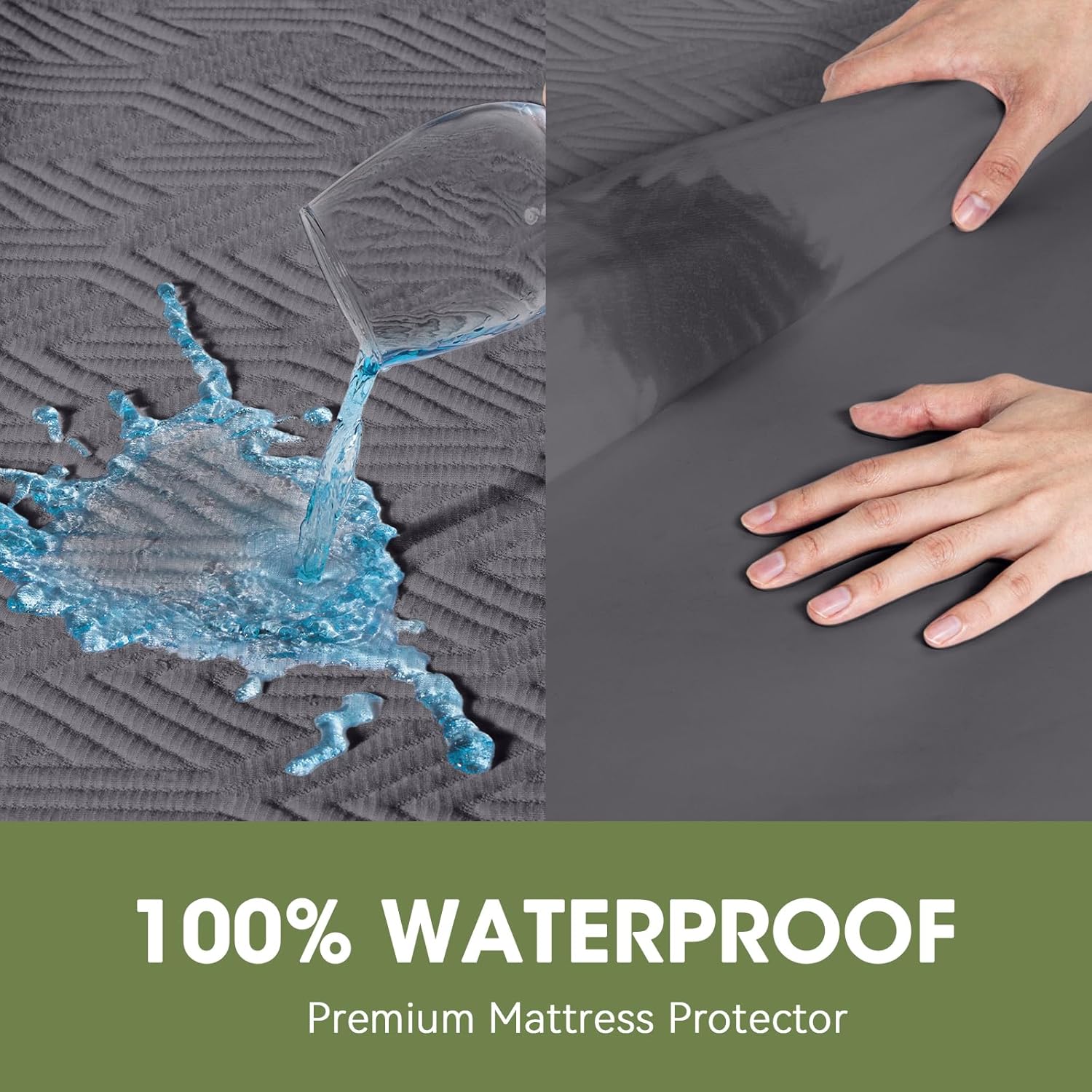 HYLEORY Twin XL Waterproof Mattress Protector - Bamboo Viscose Cooling Pad Cover