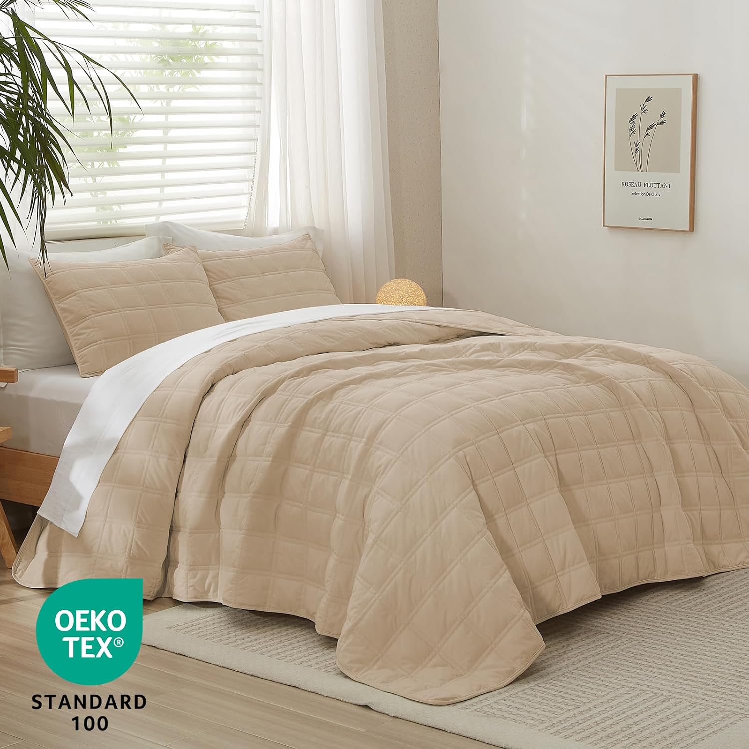 Wondnuga Velvet Quilt Set 3 Pieces Full Queen