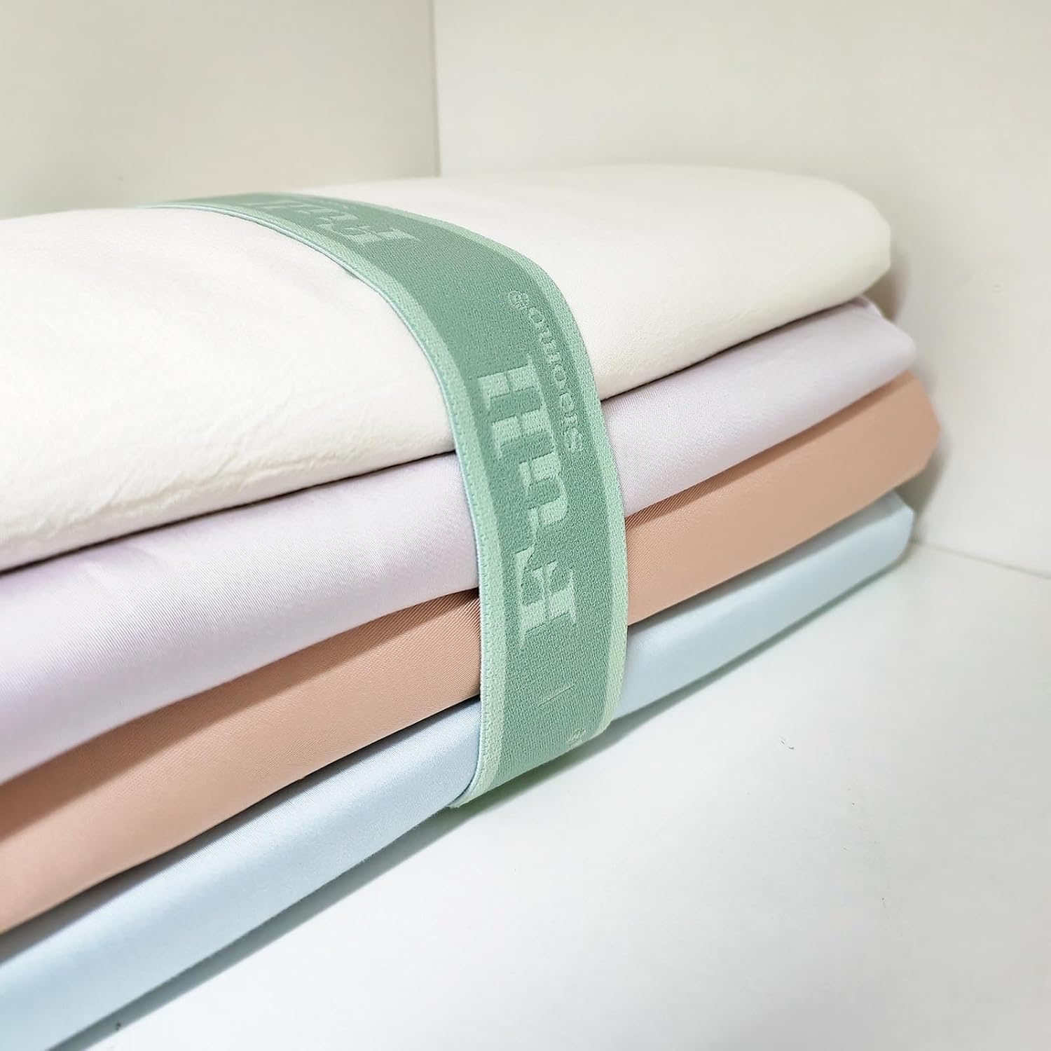 Siaomo Bed Sheet Organizer Bands - 4PCS Green Elastic Straps