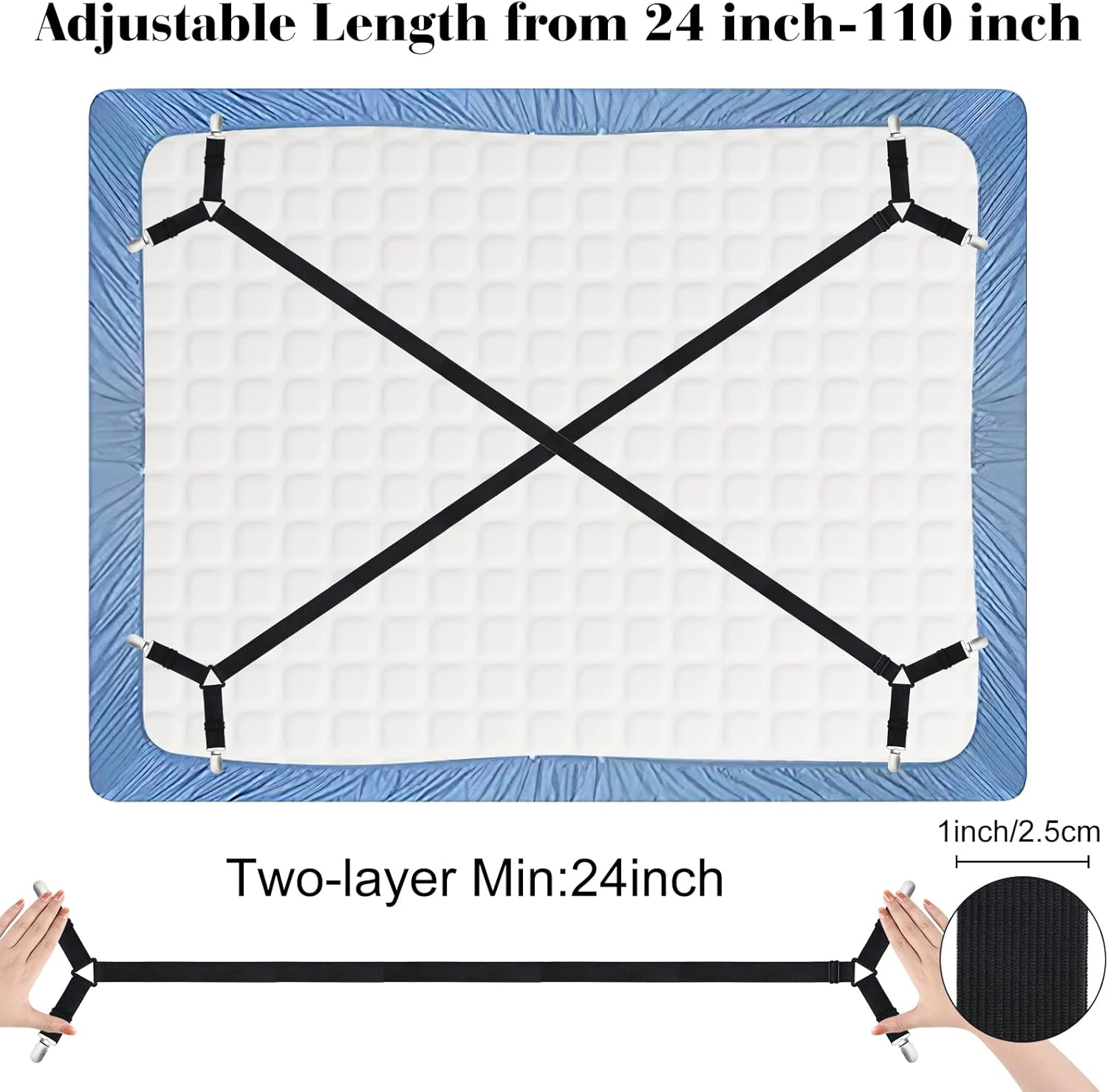 Morcheiong Sheet Fasteners Straps Set of 2