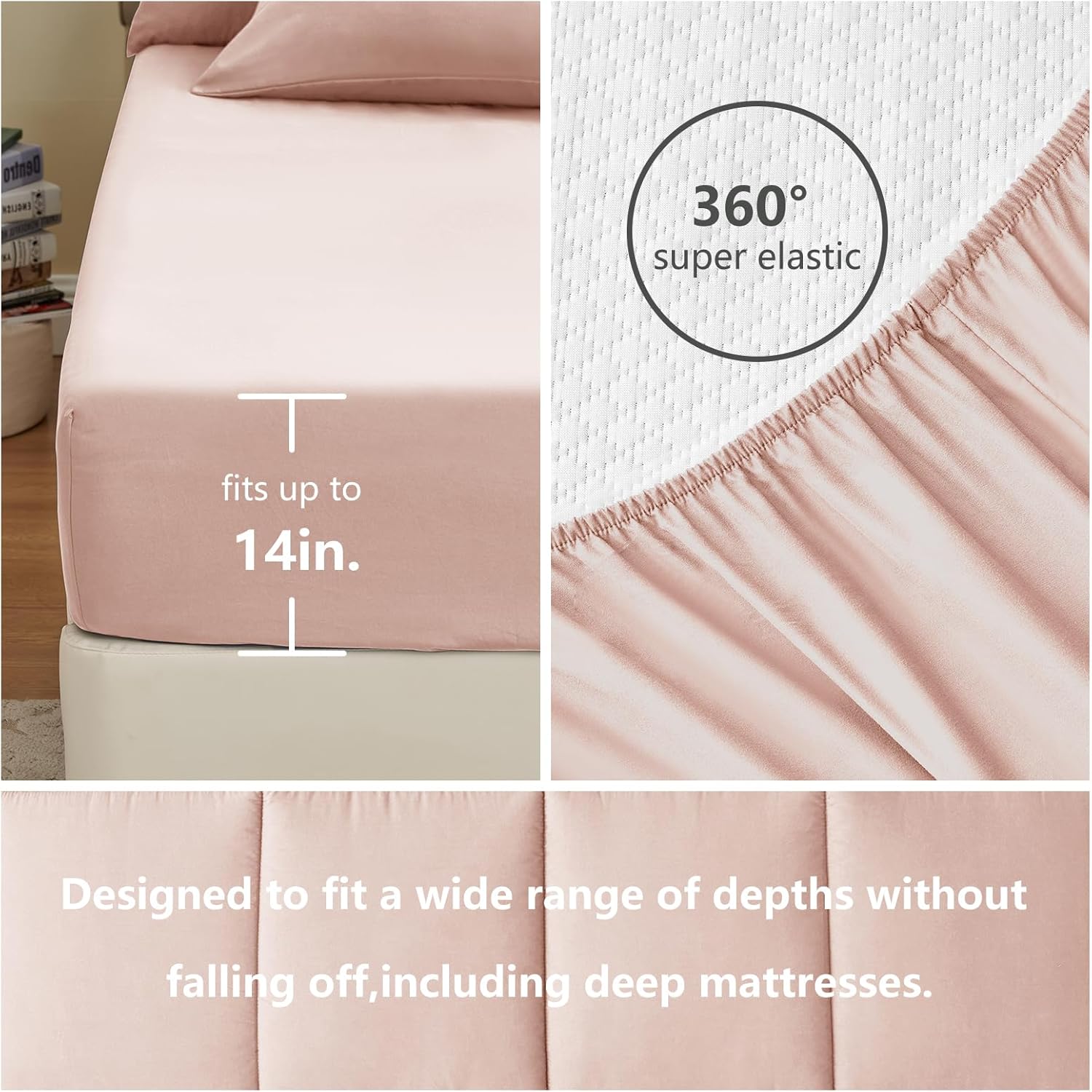 CozyLux Pink Comforter Set Queen - 7 Piece Bed in a Bag