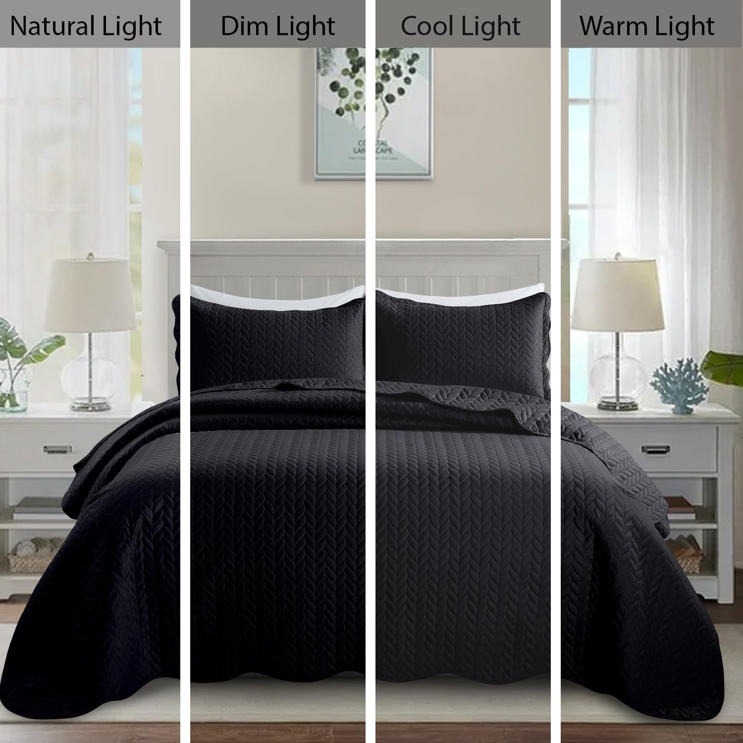 IR Imperial Rooms Twin Quilt Bedding Set Black