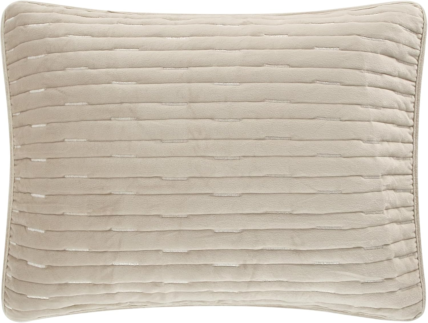 Chic Home Castiel Queen 3-Piece Velvet Quilt Set - Beige