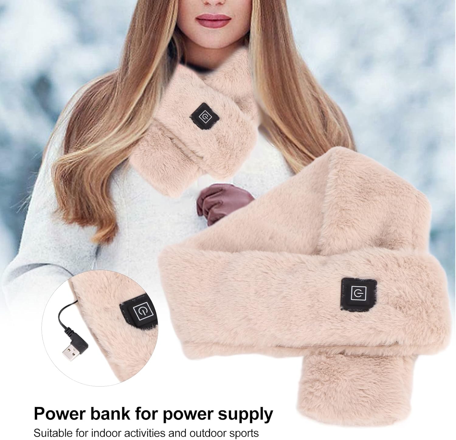 Pilipane USB Heated Scarf with 3 Temperature Gears