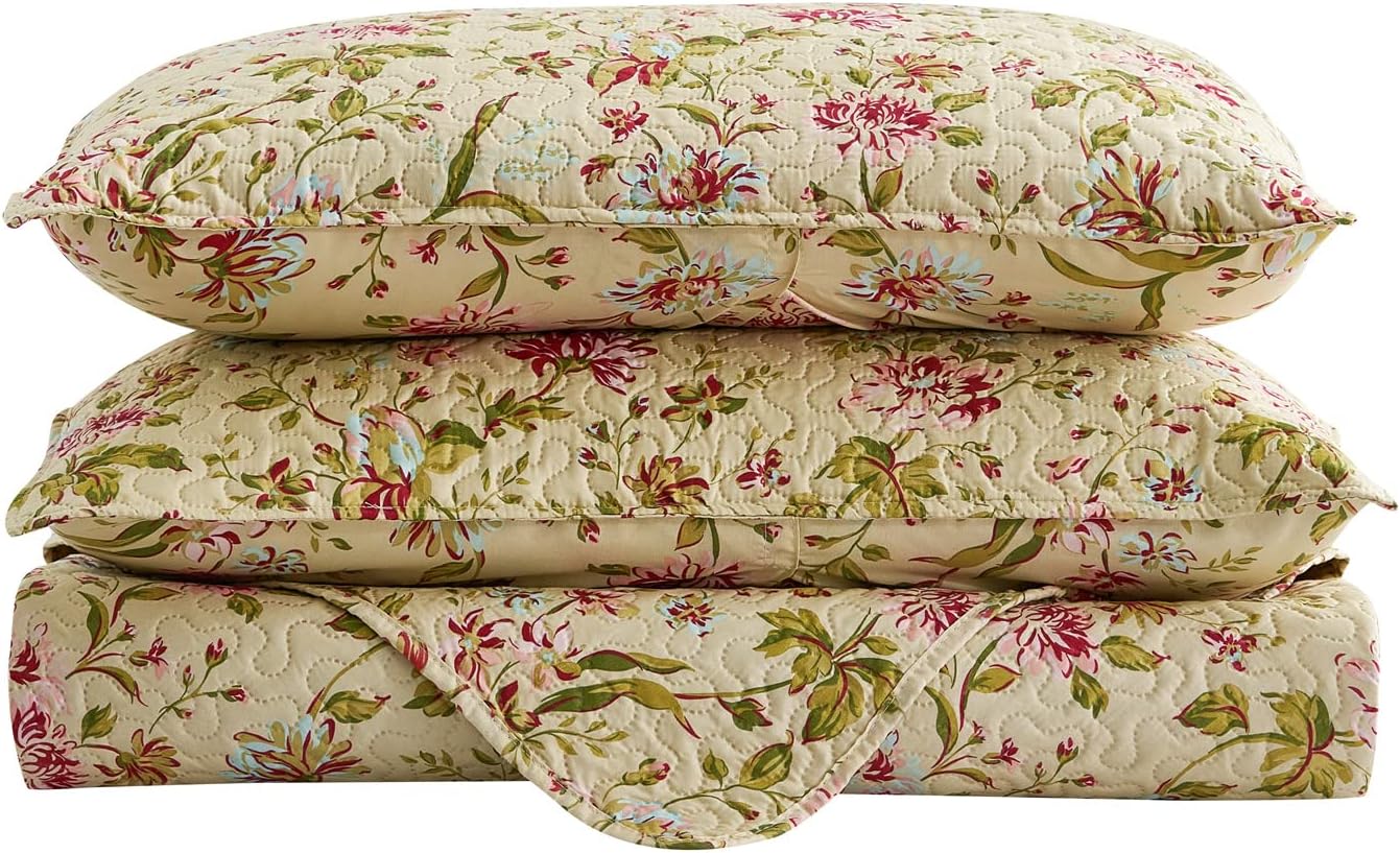 MERRY HOME Quilt Set - 3-Piece Boho Reversible Bedding Set King