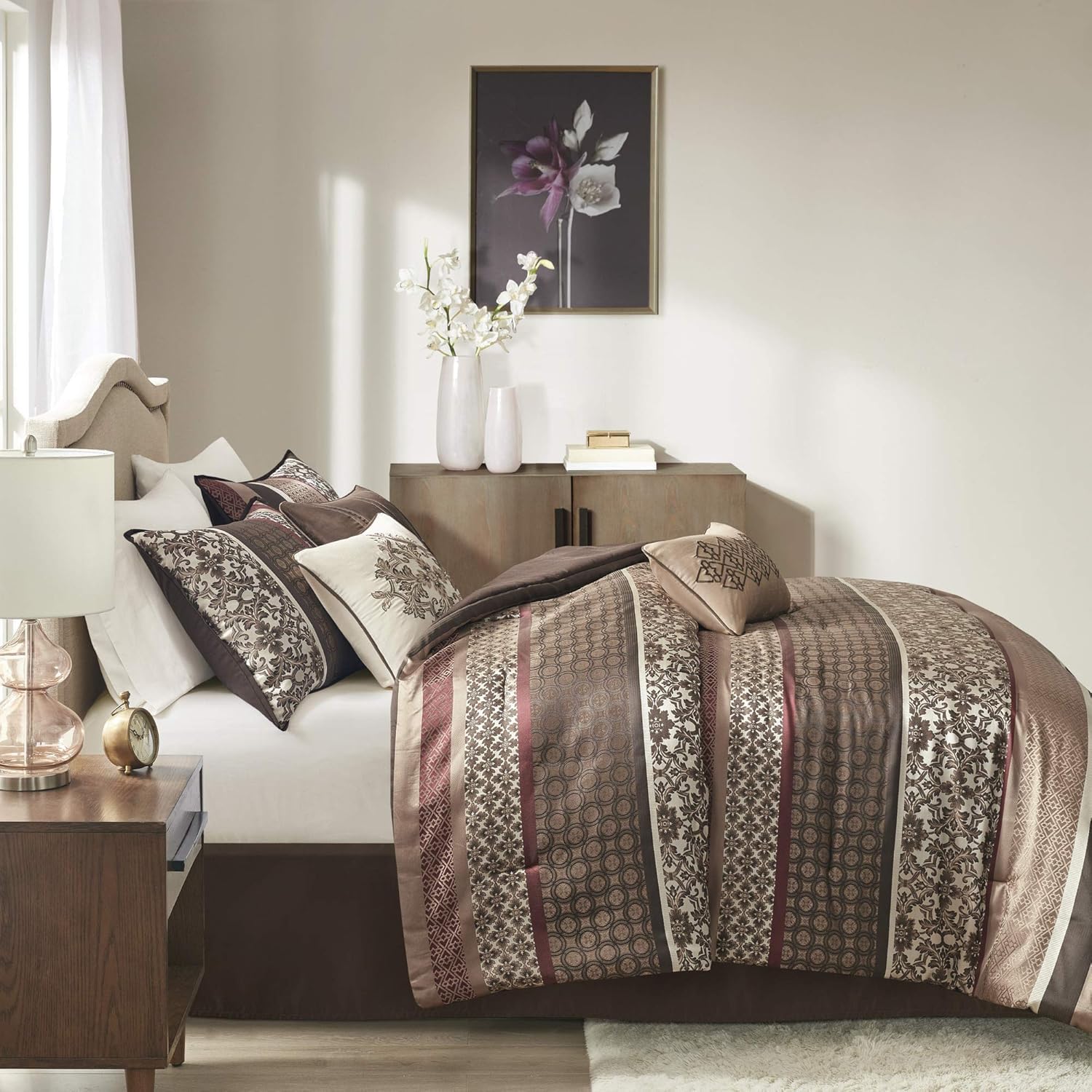 Madison Park Princeton 7-Piece Comforter Set - Red Queen