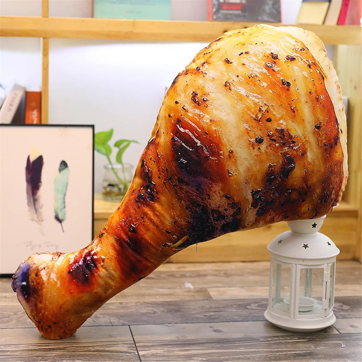 3D Fried Chicken Leg Plush Pillow 20cm Fun Decor