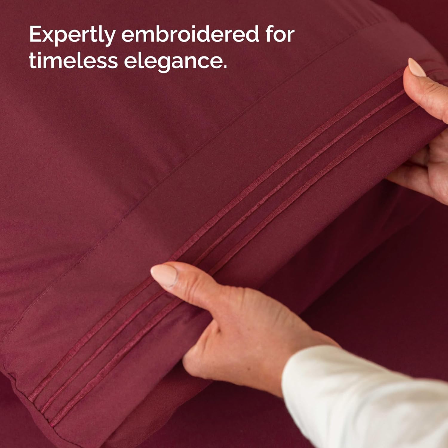 CGK Unlimited Wrap Around Dust Ruffle Bed Skirt Set - Burgundy