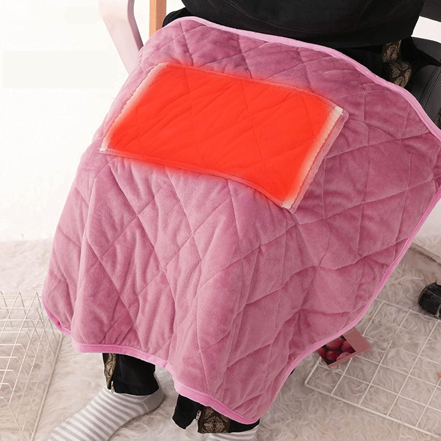 CENGNIAN 5V USB Heating Blanket for Back Pain Relief Pink