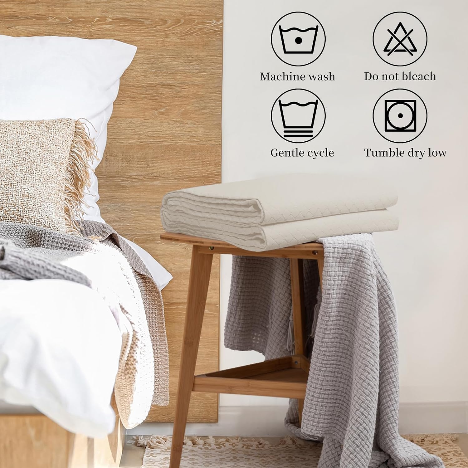 HollyHOME Luxury Checkered Super Soft Bedspread