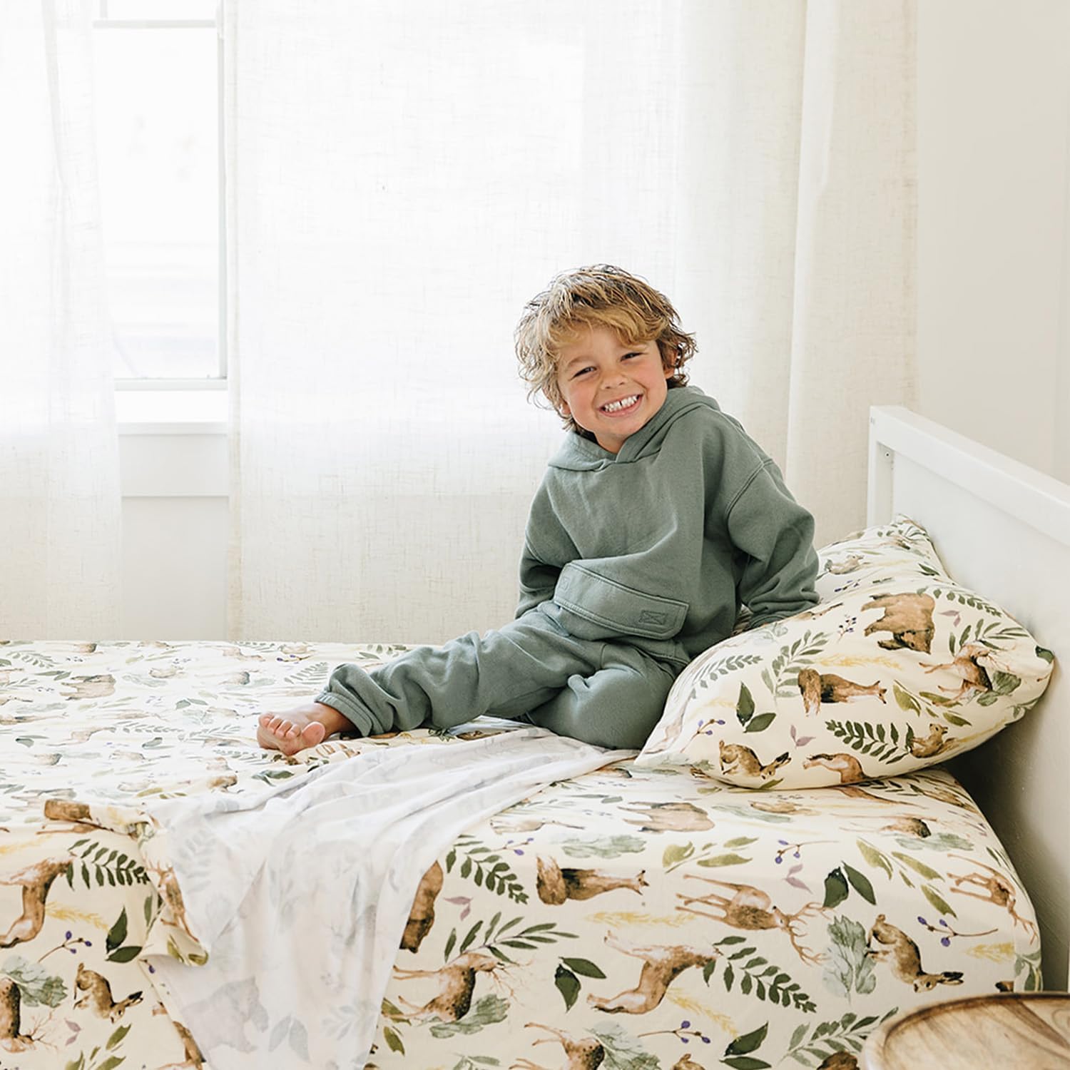 Pobi Baby Premium Twin Sheet Set with Pillowcase - 3 PC Wildlife Animal Pattern