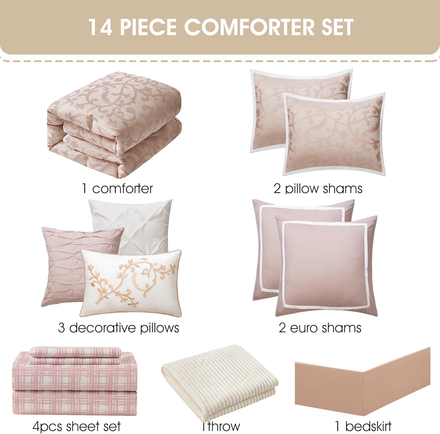 Stratford Park Blush Paisley Comforter Set King Size