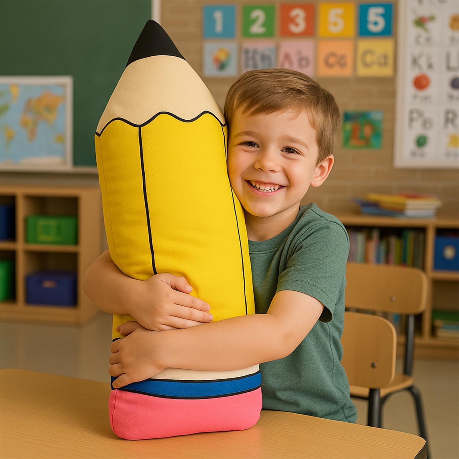 Aymolas Cute Pencil Shaped Plush Pillow for Kids
