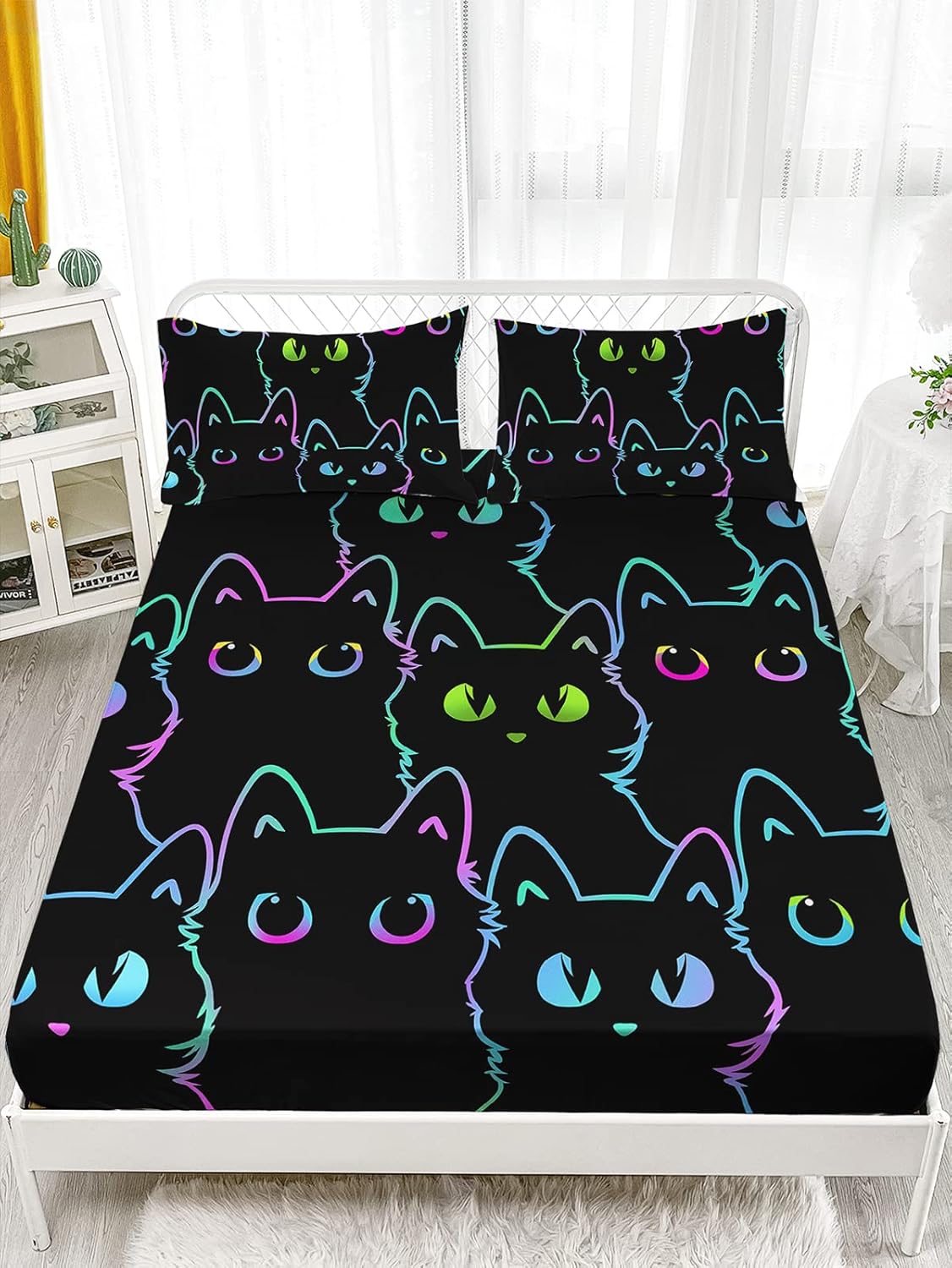 Axolotl Kids Bedding Set Twin Size Gradient Line 4Pcs