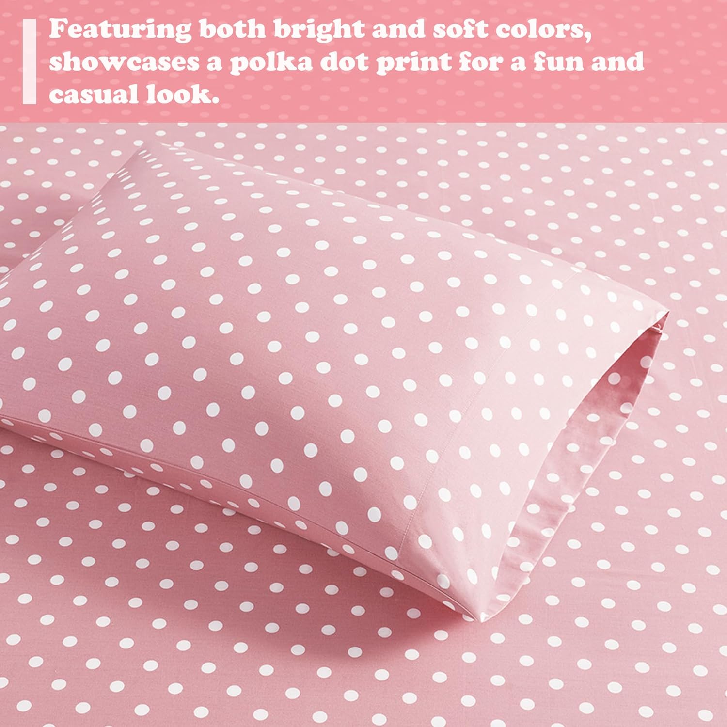 Mi Zone Kids Pink Polka Dot Sheet Set for Girls