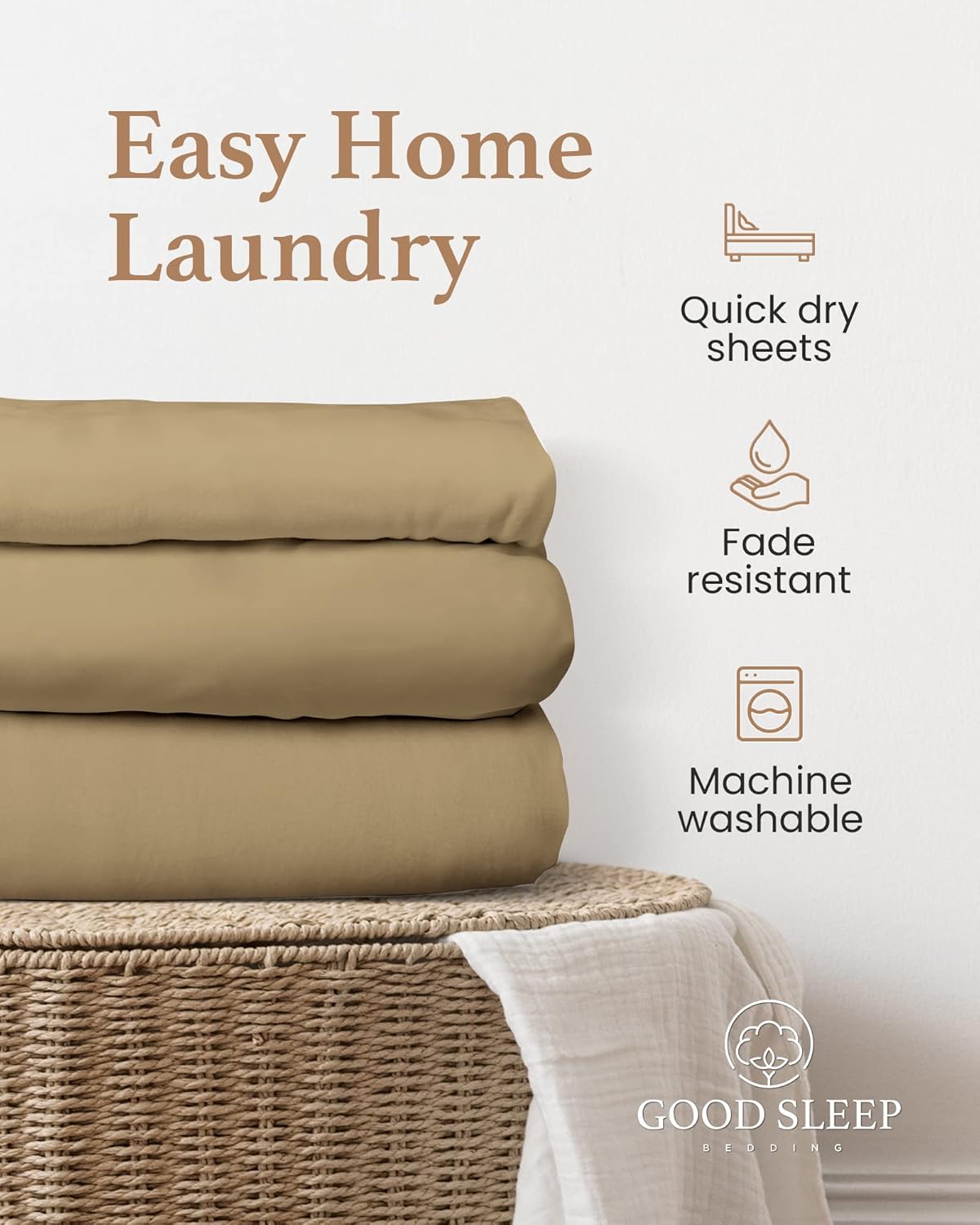 Good Sleep Bedding Fitted Sheet Twin XL - 1 Pc Taupe 1