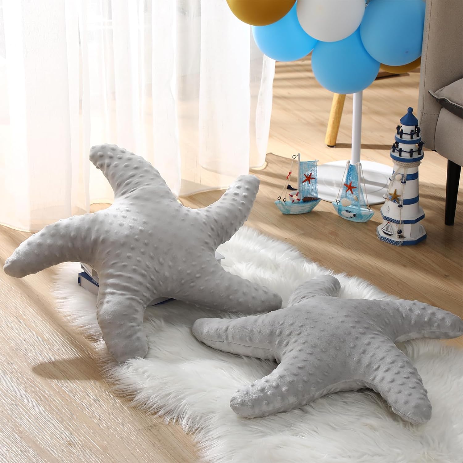 Fumete Starfish Throw Pillows 20 Gray 2 Pcs Coastal Decor