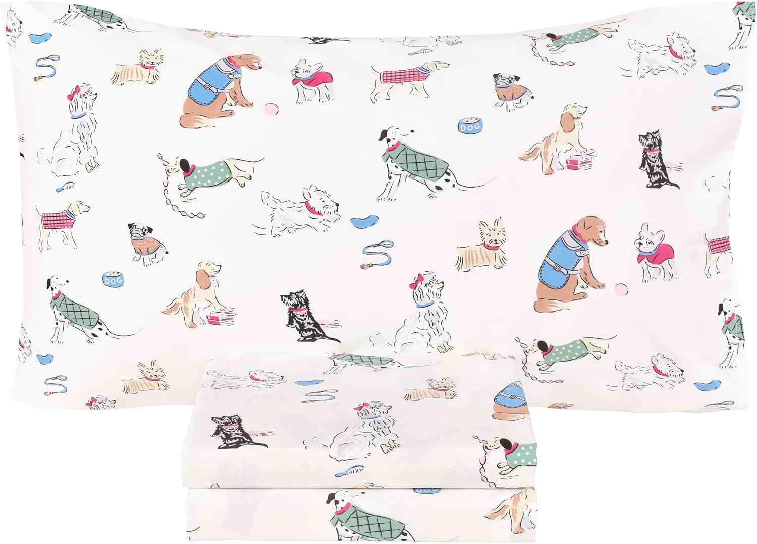 Scientific Sleep 3-Piece Cotton Bed Sheet Set for Kids and Dogs