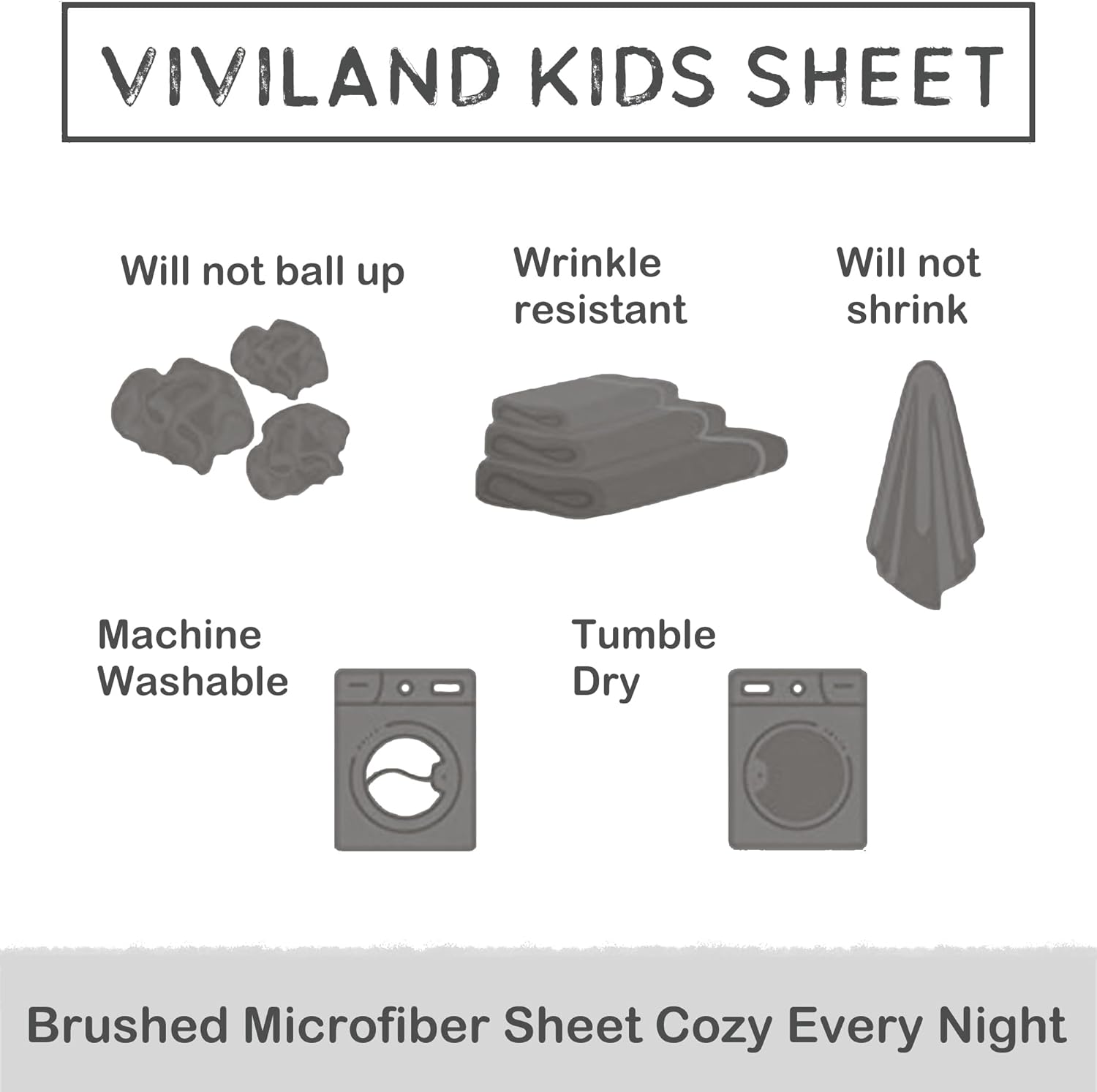 Viviland 3-Piece Cow Print Twin Sheet Set for Kids
