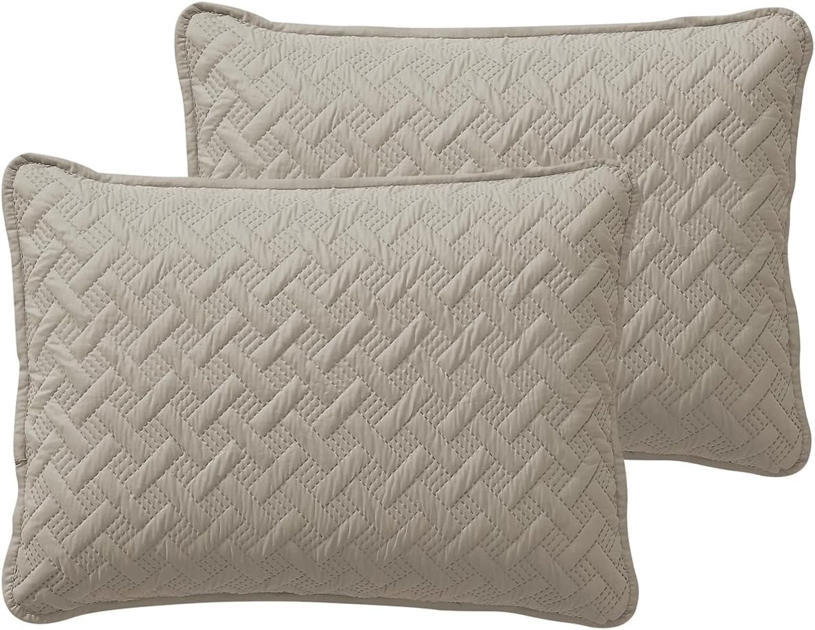 VCNY Home Quilt Super Soft Reversible Bedding Set Twin Nina Taupe