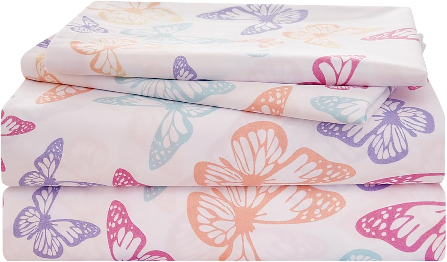 Yibeizi Butterfly Twin Sheet Set for Kids