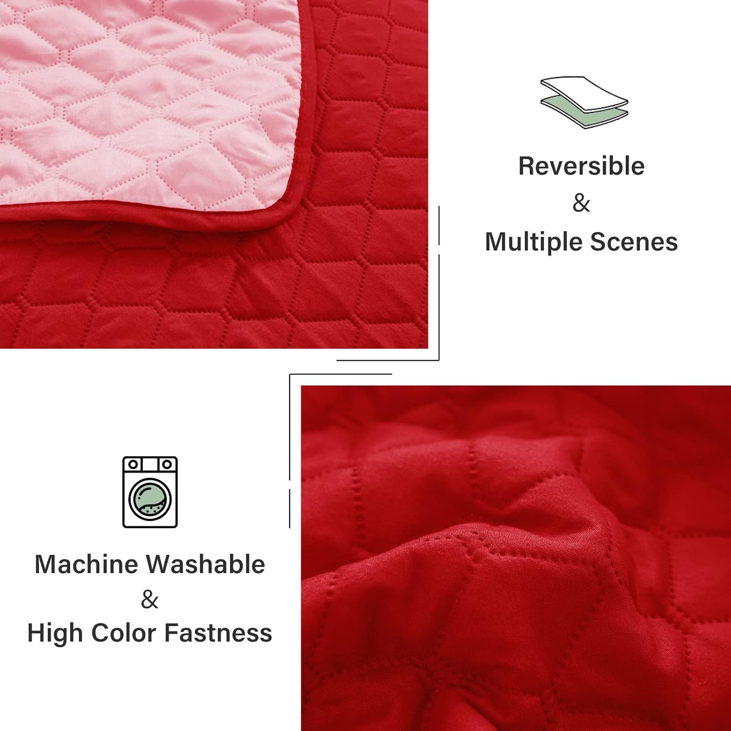 Exclusivo Mezcla Reversible Queen Quilt Bedding Set with Pillow Shams