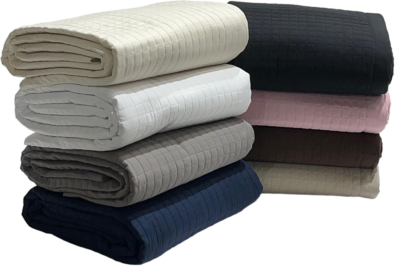 Luxury Quilted Coverlet Set - 3-Piece Microfiber Comfort Bedspread with Pillow Shams